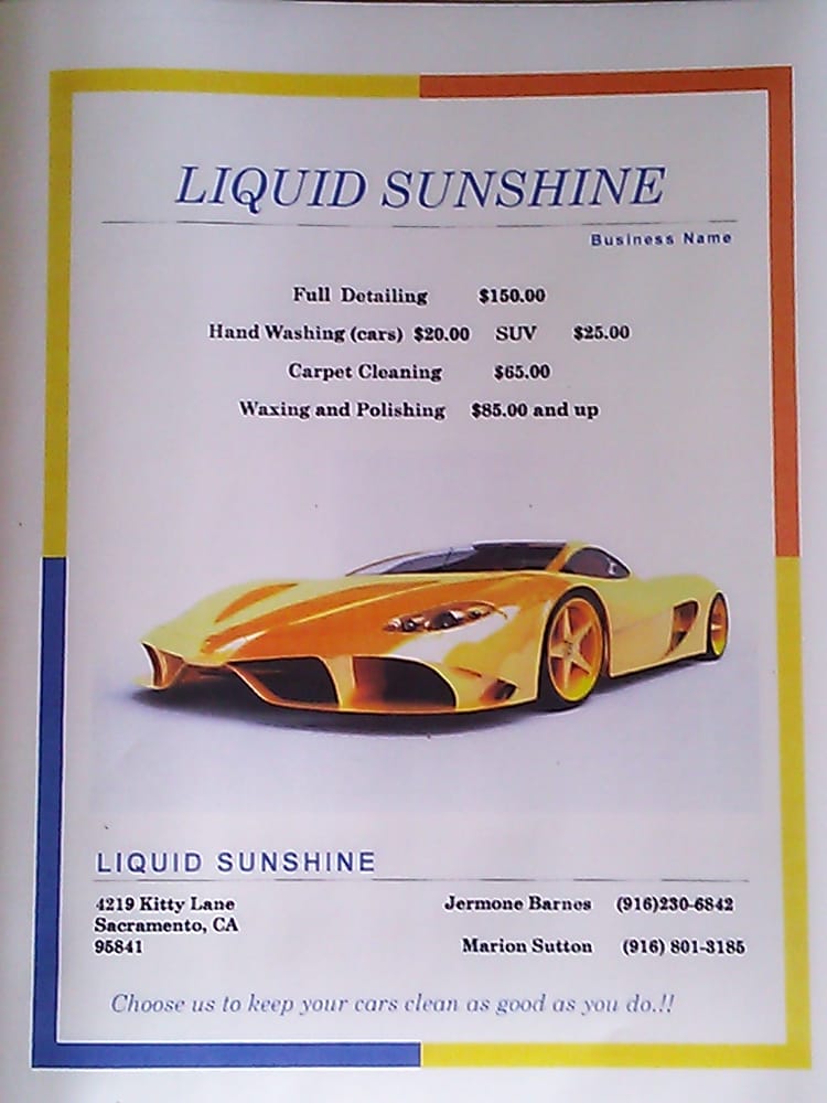 LIQUID SUNSHINE CAR WASH 4219 Kitty Ln, Sacramento, California Auto