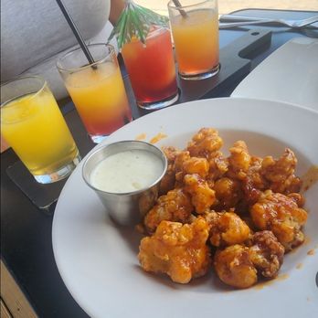 The Dock on Front - Spicy Cauliflower and Margarita flight. - American Near Me - Mokena, Illinois