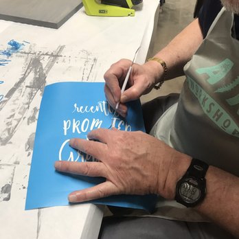 AR Workshop Pearland - Stenciling was fun with a dental utensil - Art Classes Near Me - Pearland, Texas