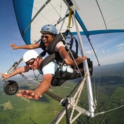Thermal Valley Hang Gliding - Shamika, our most unenthusiastic student. Love her laugh!
