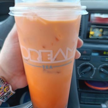 Dream Tea - Thai tea with added brown sugar boba - Bubble Tea Near Me - Sacramento, California Dream Tea - Thai tea with added brown sugar boba - Bubble Tea Near Me - Sacramento, California