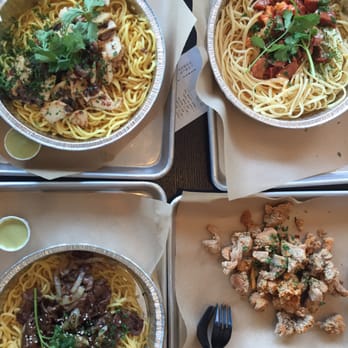Nguyen's Kitchen - garlic chicken, crawfish pasta, bulgogi garlic noodle and we split the popcorn chicken. That's way too much for us! - Vietnamese Near Me - Orange, California Nguyen's Kitchen - garlic chicken, crawfish pasta, bulgogi garlic noodle and we split the popcorn chicken. That's way too much for us! - Vietnamese Near Me - Orange, California