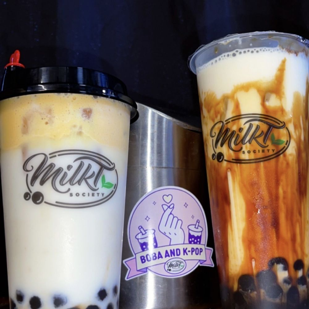 Banana milk brûlée , brown sugar milk tea