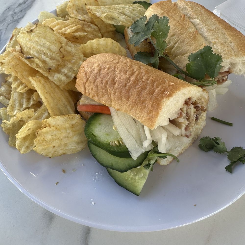 YES PLEASE - Pork Belly Banh Mi , delicious. Heaping amount of chips. - Coffee & Tea Near Me - La Quinta, California YES PLEASE - Pork Belly Banh Mi , delicious. Heaping amount of chips. - Coffee & Tea Near Me - La Quinta, California