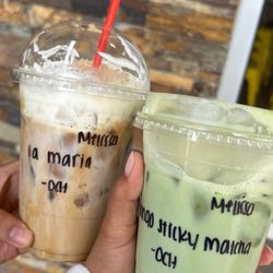 PotHead Cafe - La María Iced Coffee and Mango Sticky Rice Matcha