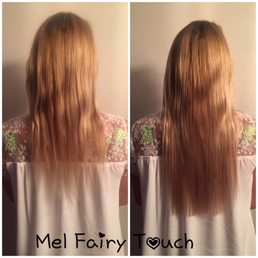 Before and after hair extensions by Melisa Before and after hair extensions by Melisa