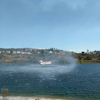Walnut Canyon Reservoir Trail - Helicopter filling up when fires happened - Local Flavor Near Me - Anaheim, California