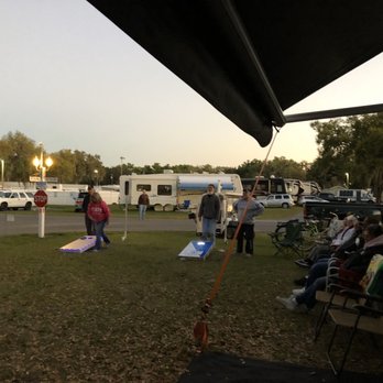 Sunshine Village - Cornhole night on our site spring of 2019 - Campgrounds Near Me - Webster, Florida Sunshine Village - Cornhole night on our site spring of 2019 - Campgrounds Near Me - Webster, Florida