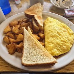 Meat Lover Omelet w/ no cheese, home fries, and toast. Meat Lover Omelet w/ no cheese, home fries, and toast.