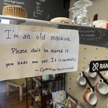 Half Past Moon Coffee Buzz - a note taped to a refrigerator - Coffee & Tea Near Me - Marshall, Virginia Half Past Moon Coffee Buzz - a note taped to a refrigerator - Coffee & Tea Near Me - Marshall, Virginia