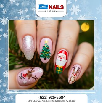 Venice Nails By Johnny - Holiday glam just got sweeter  Stunning designs to elevate every celebration. Get ready to sparkle all December 
 Book now - Nail Salons Near Me - Goodyear, Arizona