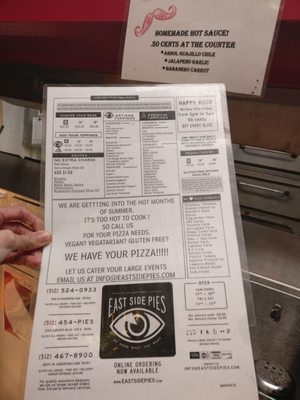 Menu photo 6 East Side Pies Austin, TX