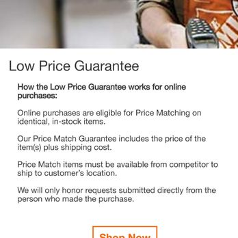 The Home Depot - Price match - Hardware Stores Near Me - Rancho Cordova, California