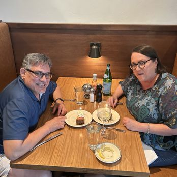 Miramonte - My friend Christine and I celebrating our birthdays with key lime pie - American Near Me - Tucson, Arizona