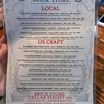 Brick Store Pub - Beer list 3/13/17 - Pubs Near Me - Decatur, Georgia