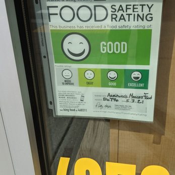 Aceituno's - Food safety card - Mexican Near Me - Kent, Washington