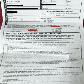 Keating Toyota - APEX SERVICE CONTRACT - WITH FORGED "SIGNATURE" Once again OPTIONAL - Car Dealers Near Me - Manvel, Texas