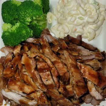 Bobby Thai - B4. Teriyaki Combination with pork, Beef and Chicken Served with Rice, Steam Broccoli and Macaroni Salad - Thai Near Me - El Monte, California