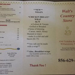 Walt's Grocery - Menu, page 1