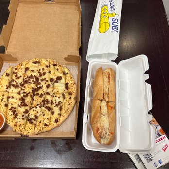 Catalina's Pizza - Vegan impossible cheesy breadsticks (follow your heart) Vegan meatball sub (follow your heart) - Pizza Near Me - Malden, Massachusetts