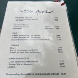 Bergrestaurant Planalp - Menu