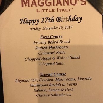 Maggiano's Little Italy - Birthday festivities last Friday for my cousin - Italian Near Me - Boca Raton, Florida Maggiano's Little Italy - Birthday festivities last Friday for my cousin - Italian Near Me - Boca Raton, Florida