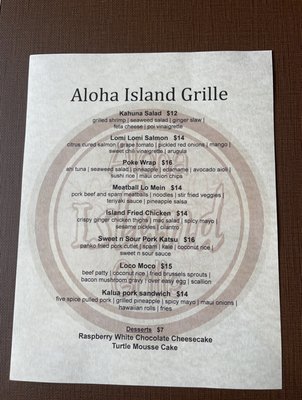 Menu photo 3 Aloha island Grill Nampa, ID