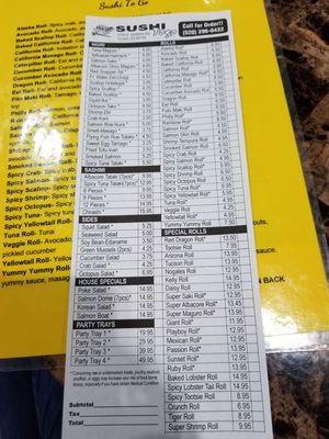 Menu photo 2 Sushi To Go & More Tucson, AZ Menu photo 2 Sushi To Go & More Tucson, AZ