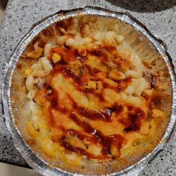 BBQ pork mac and cheese