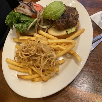 Bobby Van's Grill - Turkey burger with grilled onions - Steakhouses Near Me - Jamaica, New York Bobby Van's Grill - Turkey burger with grilled onions - Steakhouses Near Me - Jamaica, New York
