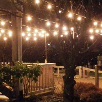 The Pizza Stop - Outdoor patio... we captured a pretty snow fall when we visited. - Pizza Near Me - Williamson, New York