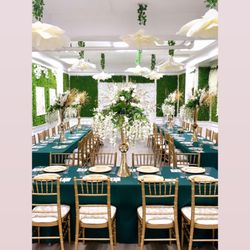 Party Time Rentals - The Chilvari Chairs, Table cloths & 8ft tables .