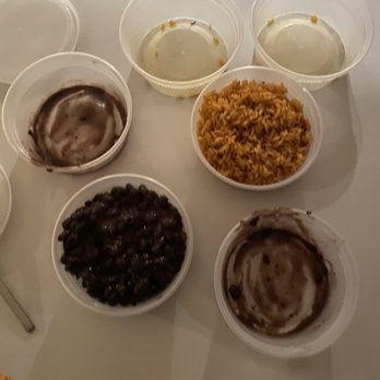 La Taqueria - All 3 portions of rice and beans consolidated in 1 small container each. - Tacos Near Me - Greenwich, Connecticut La Taqueria - All 3 portions of rice and beans consolidated in 1 small container each. - Tacos Near Me - Greenwich, Connecticut