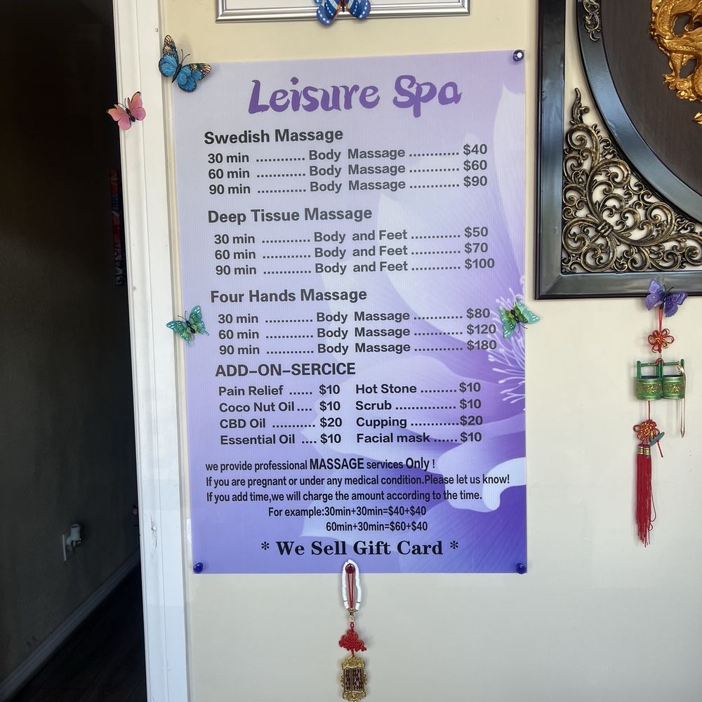 Leisure Spa - Menu and pricing - Massage Near Me - Los Angeles, California Leisure Spa - Menu and pricing - Massage Near Me - Los Angeles, California