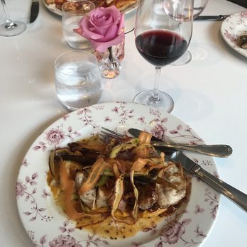 Swan - Roasted Chicken and Carrots with Carrot-Curry Purée - Modern European Near Me - Miami, Florida Swan - Roasted Chicken and Carrots with Carrot-Curry Purée - Modern European Near Me - Miami, Florida