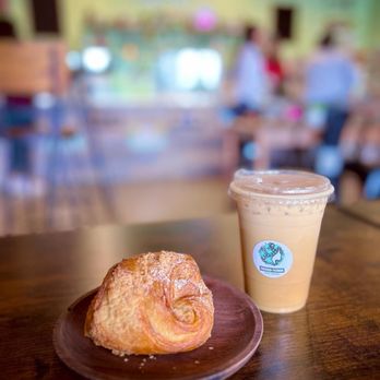Pressed + Flower - Ricotta & date croissant and a seasonal Honeycomb Latte - yum! - Coffee & Tea Near Me - Azusa, California Pressed + Flower - Ricotta & date croissant and a seasonal Honeycomb Latte - yum! - Coffee & Tea Near Me - Azusa, California