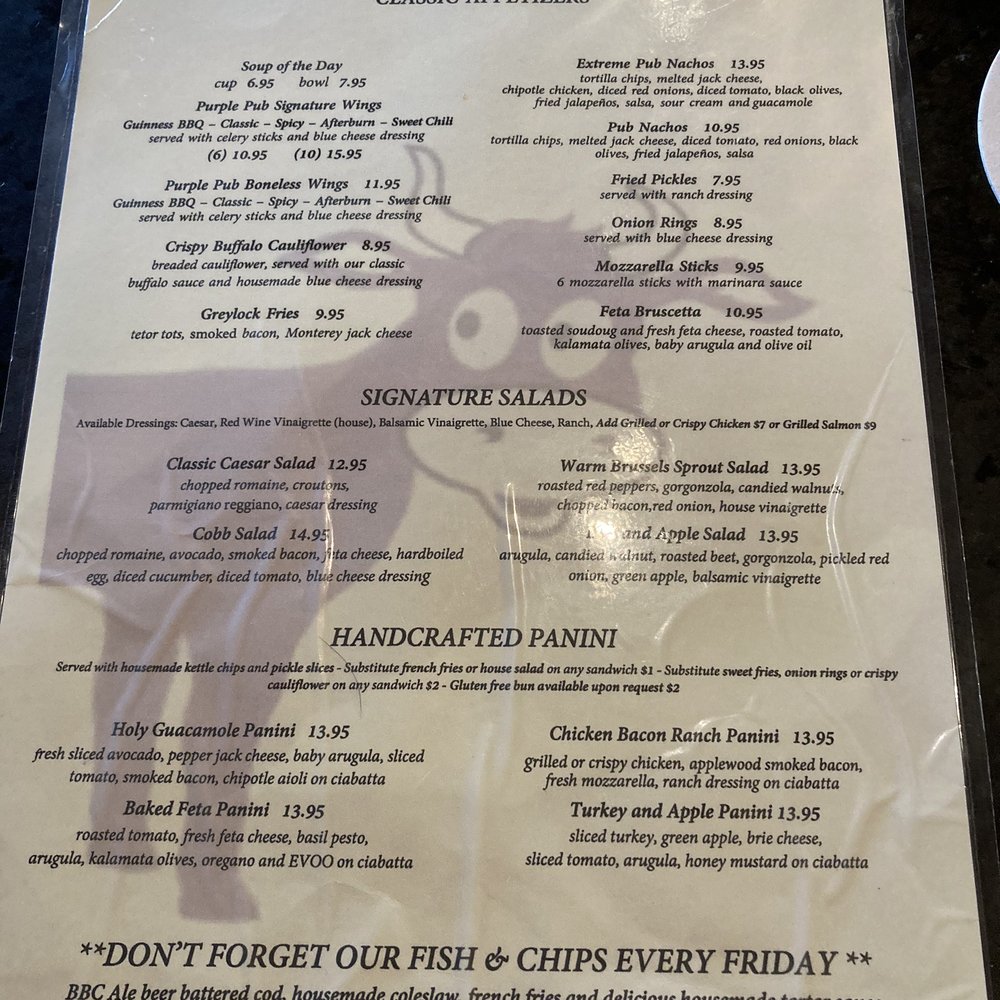 The Purple Pub - Menu - Pubs Near Me - Williamstown, Massachusetts The Purple Pub - Menu - Pubs Near Me - Williamstown, Massachusetts