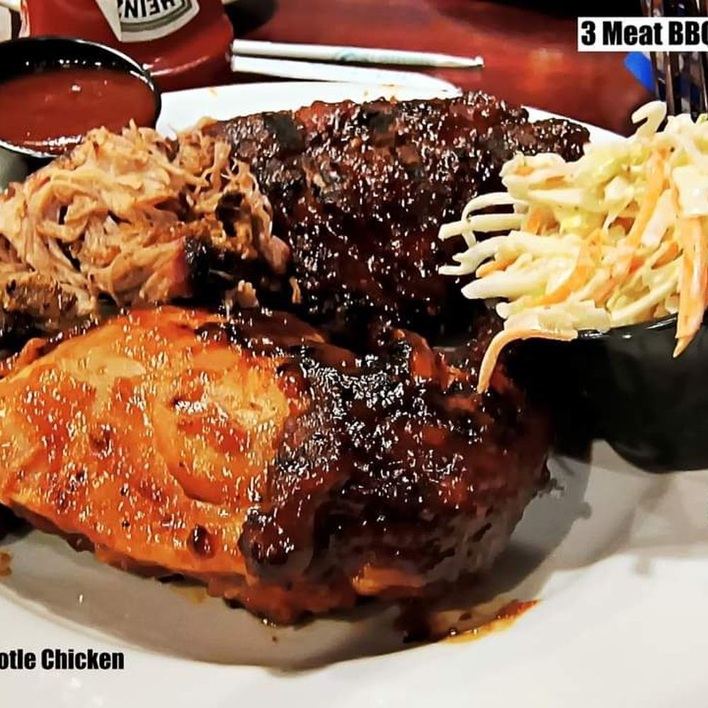 Blue Tractor Barbeque - 3 Meat Platter - American Near Me - Traverse City, Michigan