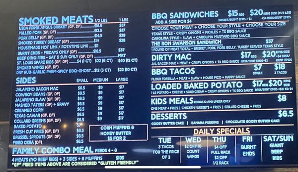 Menu photo 4 Post Oak Barbecue Denver, CO