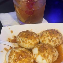 Cajun butter eggs & old fashioned