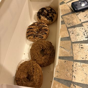 Petit Three Doughnuts - Cinnamon Coffee Cake, Samoa, & Peanut butter Oreo - Donuts Near Me - Aurora, Illinois