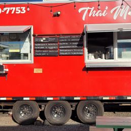 a red food truck a red food truck