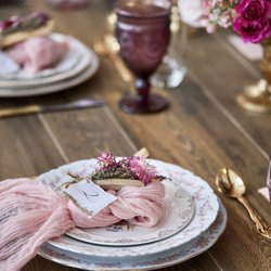 The Borrowed Teacup - Bridal shower or head table design in pink