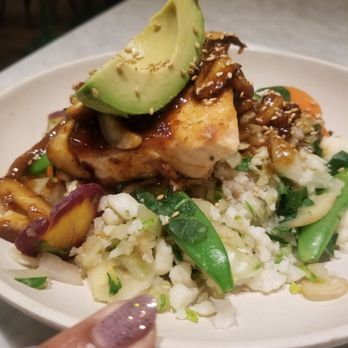 Flower Child - Salmon bowl - Salad Near Me - Houston, Texas Flower Child - Salmon bowl - Salad Near Me - Houston, Texas