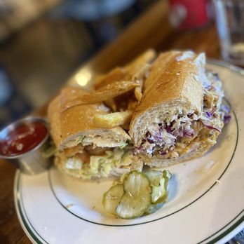 Bud's Louisiana Cafe - Half Fried Shrimp and Half BBQ Shrimp Po Boy - Cajun/Creole Near Me - San Diego, California Bud's Louisiana Cafe - Half Fried Shrimp and Half BBQ Shrimp Po Boy - Cajun/Creole Near Me - San Diego, California