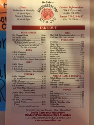 Menu photo 4 McGhin's Southern Pit Bar-B-Que Griffin, GA Menu photo 4 McGhin's Southern Pit Bar-B-Que Griffin, GA