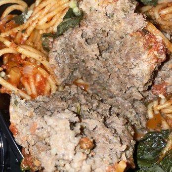 Scaddabush - Disgusting, slimy, partially cooked meatball with chewy cold pasta - Italian Near Me - Mississauga, Ontario