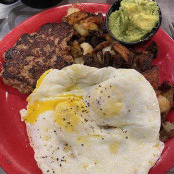 HangOverEasy - Sloppy joes breakfast plate. Homemade sausage patty, eggs over medium w/ avocado. Delicious! - Breakfast & Brunch Near Me - Columbus, Ohio HangOverEasy - Sloppy joes breakfast plate. Homemade sausage patty, eggs over medium w/ avocado. Delicious! - Breakfast & Brunch Near Me - Columbus, Ohio