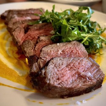 Arbor - Steak with roasted carrot romesco, arugula & herb salad - Breakfast & Brunch Near Me - Fort Wayne, Indiana