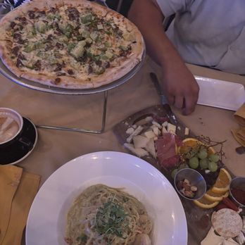 Caffe Concerto - Asada pizza Basil pesto cream pasta - Pizza Near Me - Los Angeles, California